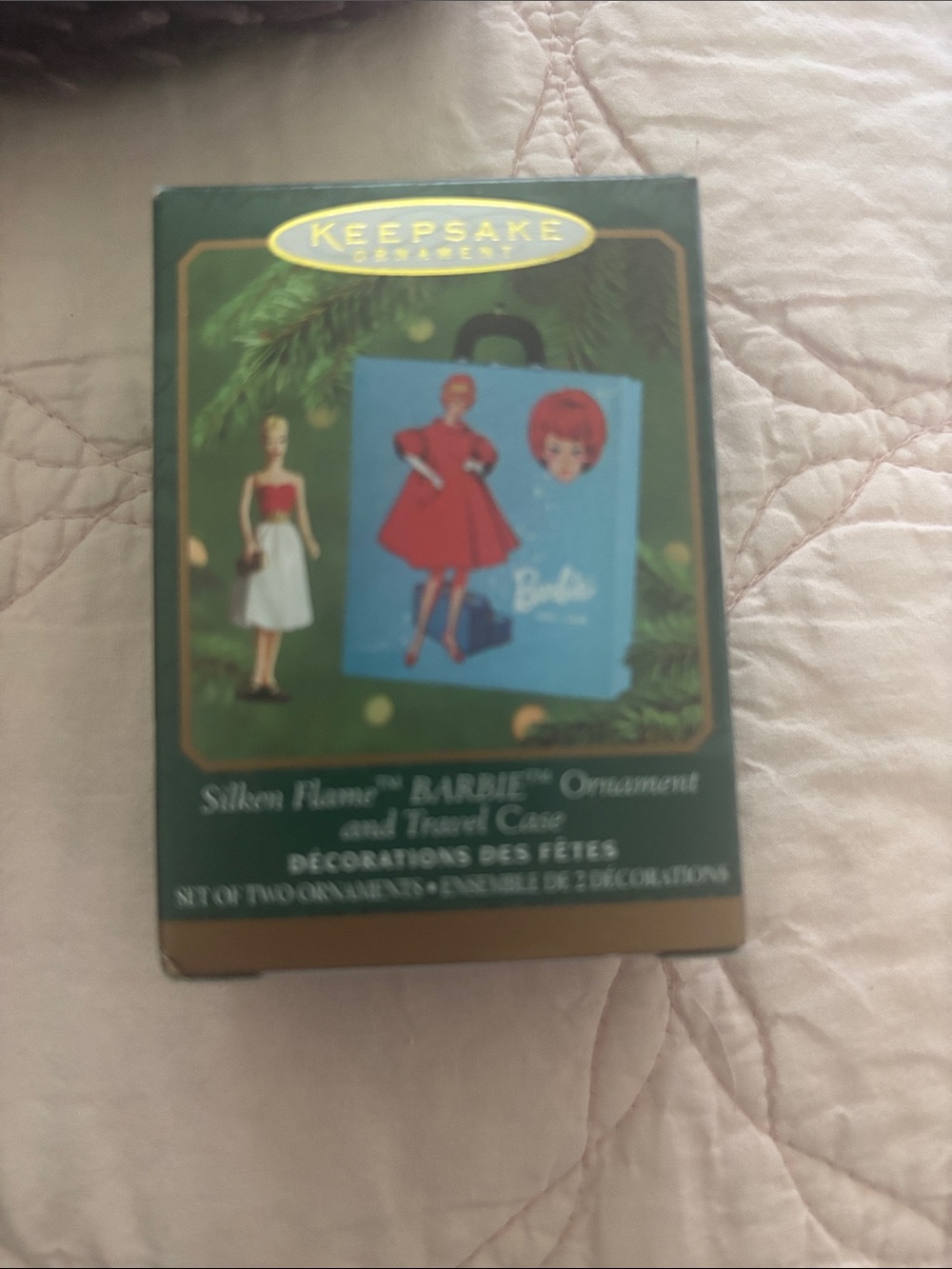 2000 silken flame Barbie ornament travel case